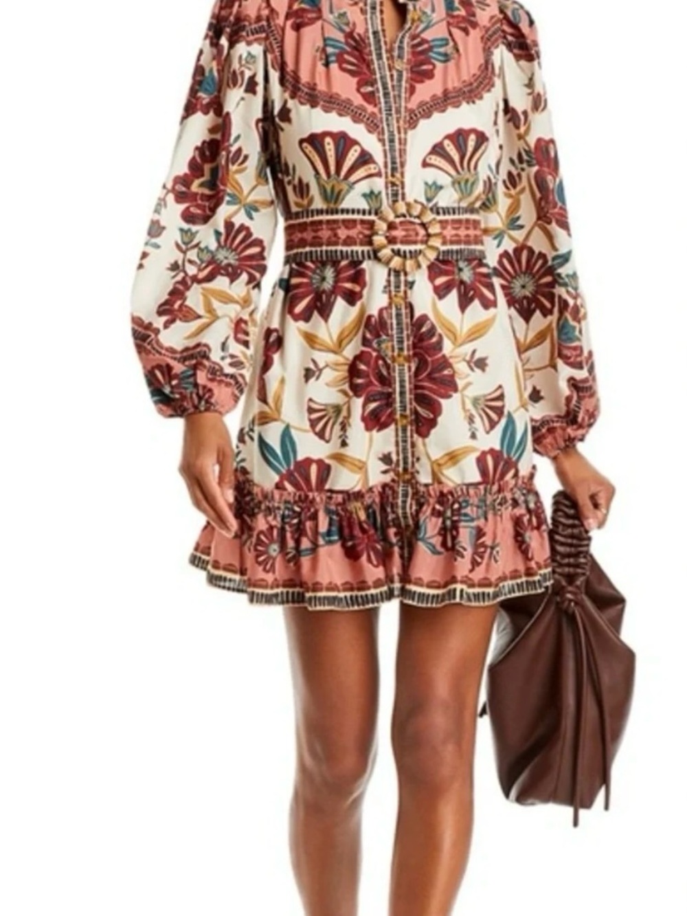 FARM Rio Riad Mini Dress in Brown Motif - Picture 2 of 5